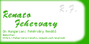 renato fehervary business card